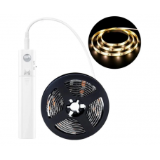 LED juosta 5V 2.4W/m nehermetiška IP20 šaltai balta 1m su judesio jutikliu